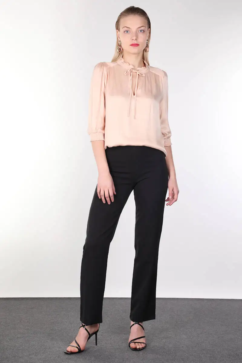 

Powder Collar Frilly Womens Blouse