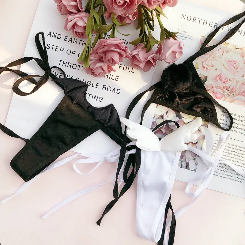 

3 pieces cotton sexy angel rabbit thong underwear qadin alt geyimleri sousvetement femme tanga rojo bragas mujer culote