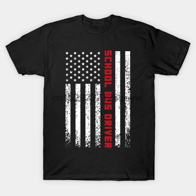 

Men t-shirt School Bus Driver USA Flag SHirt Funny Gift tshirt Women t shirt