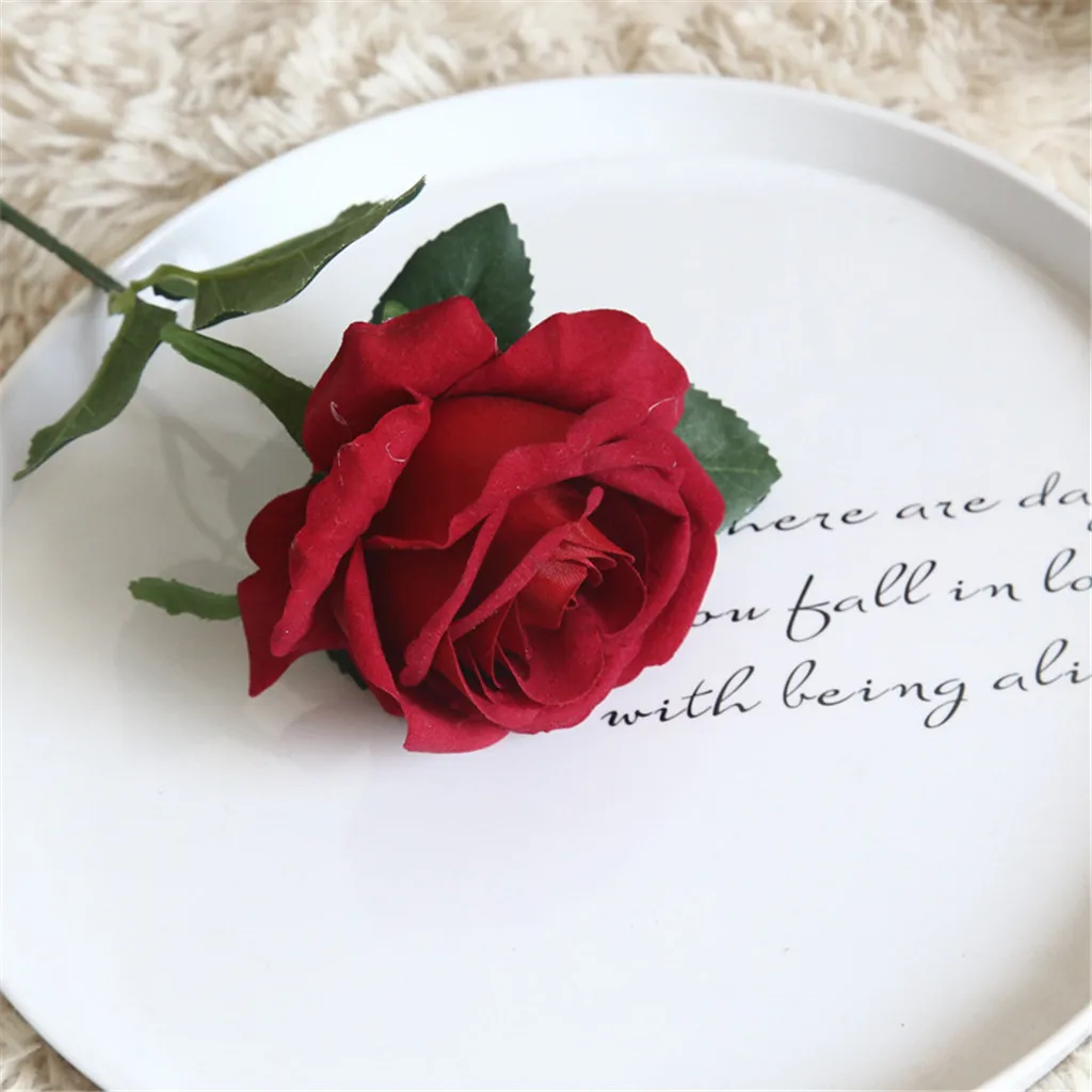 Искусственные цветы красивые фланелевые розы искусственные украшение для