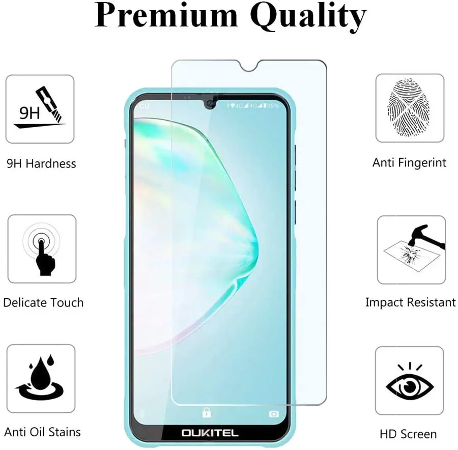 Защитное закаленное стекло 9H HD для Oukitel K5 WP6 C19 WP7 C12 Plus Y1000 Pro Кожаный чехол-книжка |