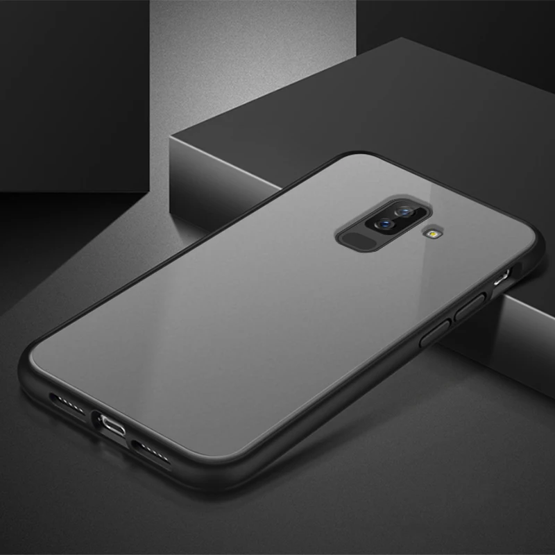 Чехол для Samsung Galaxy J8 2018 матовый прозрачный роскошный противоударный жесткий