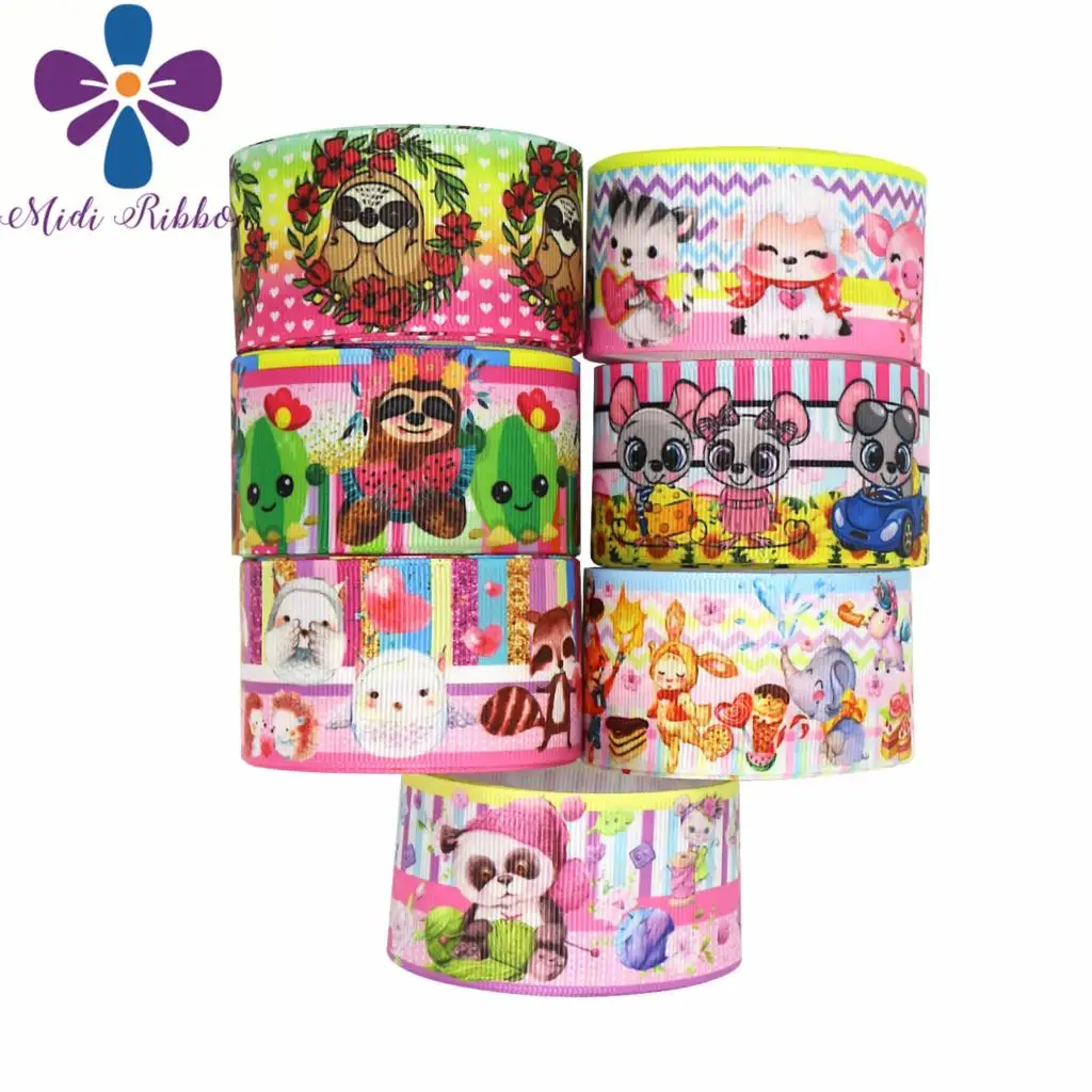 16 мм 75 Серия животных мультяшный Ленивец кактус панда печатная корсажная лента
