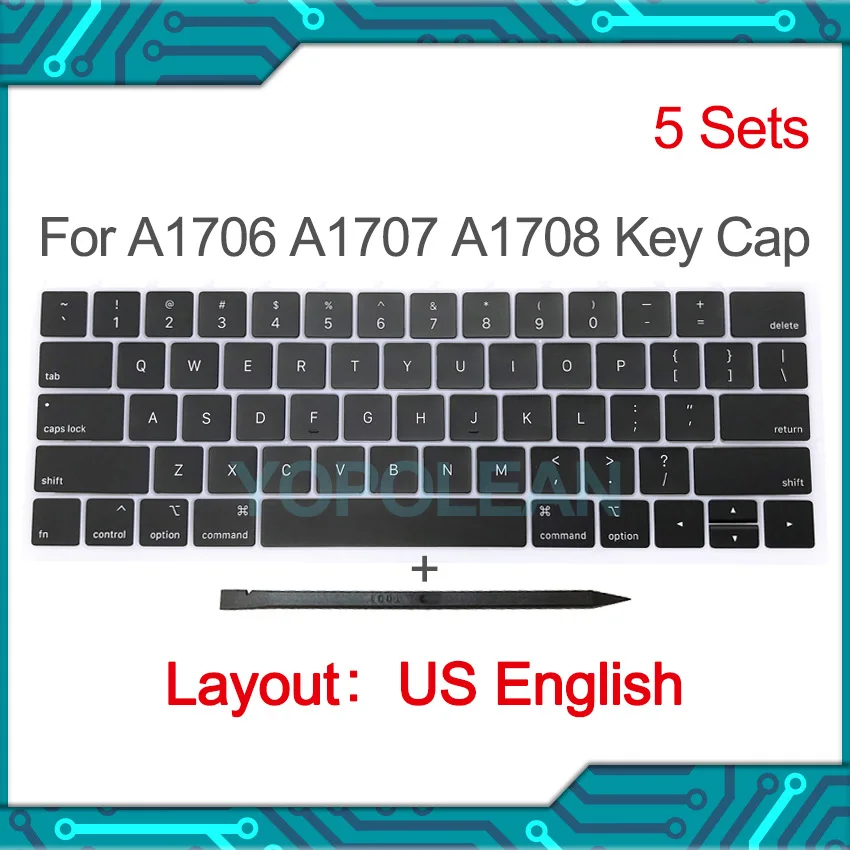 

5 Sets A1706 A1707 A1708 Keyboard Key Cap US USA Keycaps Keys For Macbook Pro Retina 13" 15" Keycap Set English Layout 2016 2017