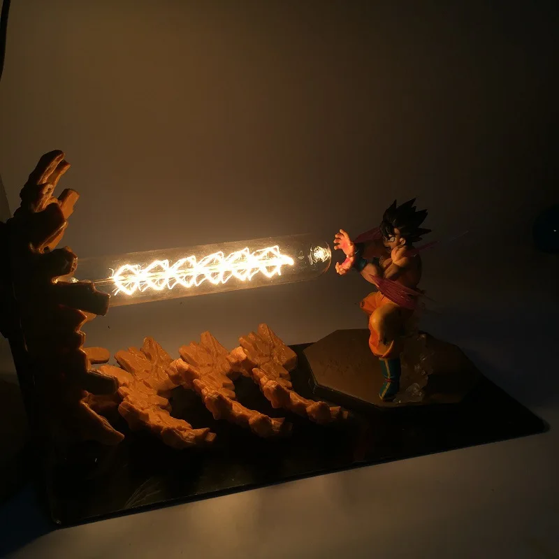 

Anime DBZ Wukong Vegeta Spirit Bomb Action Figure model LED Lamp light ball Toy Kamehameha Explosion Scene power ball Home decor