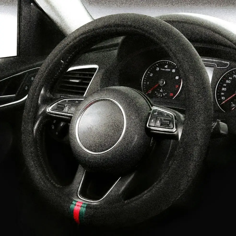 

Car Steering Cover Luxury Style Striped Four Seasons Cloth Wholesale Fashion Men Women Wheel Covers Car Interior Accessories