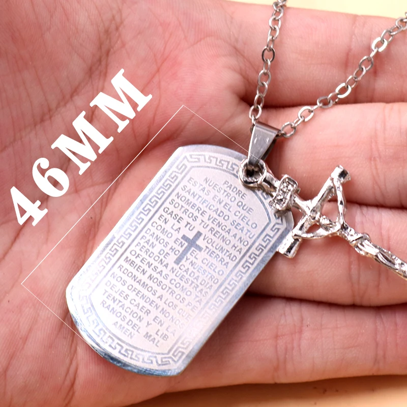 

Retro Christian Faith Bible & Cross Pendant Necklace, Stainless Steel Verse Necklace, Necklaces, Friends Gifts