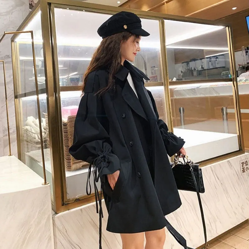 Тренч женский двубортный в британском стиле винтажная верхняя одежда-карго