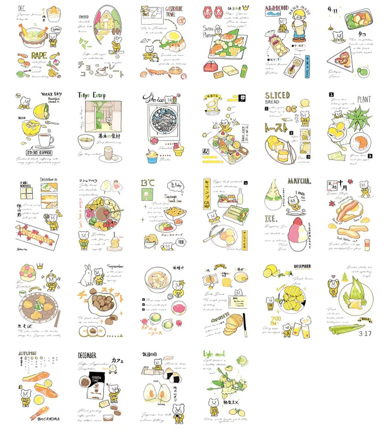 

52mmx80mm happy food paper lomo card(1pack=28pieces)