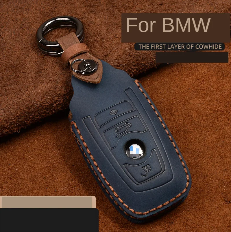 

Crazy Horse Leather Car Styling Remote Key Cover Case Fit For BMW 520 525 730li 740 118 320i F05 F10 F20 F30 Z4 X1 X4 X6 M1 M3