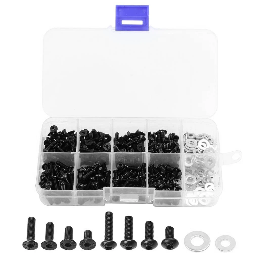 

340PCS/Set Screw Flat Head Phillips Screws Laptop Notebook Screws Set Kit For Computer RC Car Office Appliance Small Screw DIY