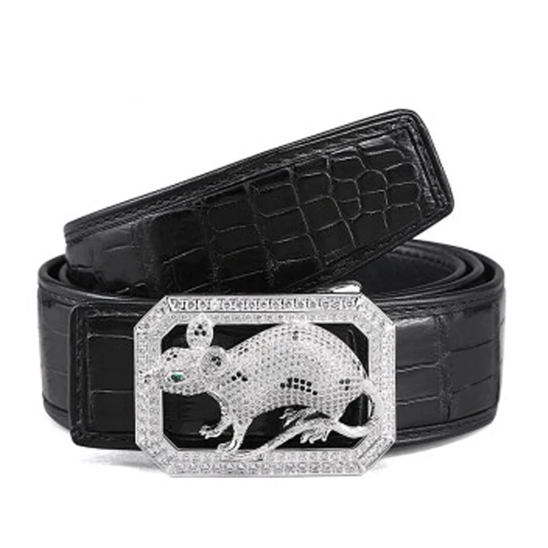 VVBrown new  crocodile  men belt  male  men crocodile belt  Stainless steel  Plate buckles  male belt crocodile leather men belt