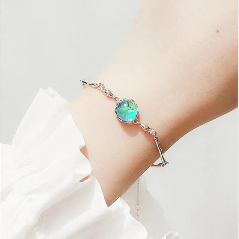 Женский браслет из серебра 925 пробы с кристаллами|Гибкие и жесткие браслеты| |