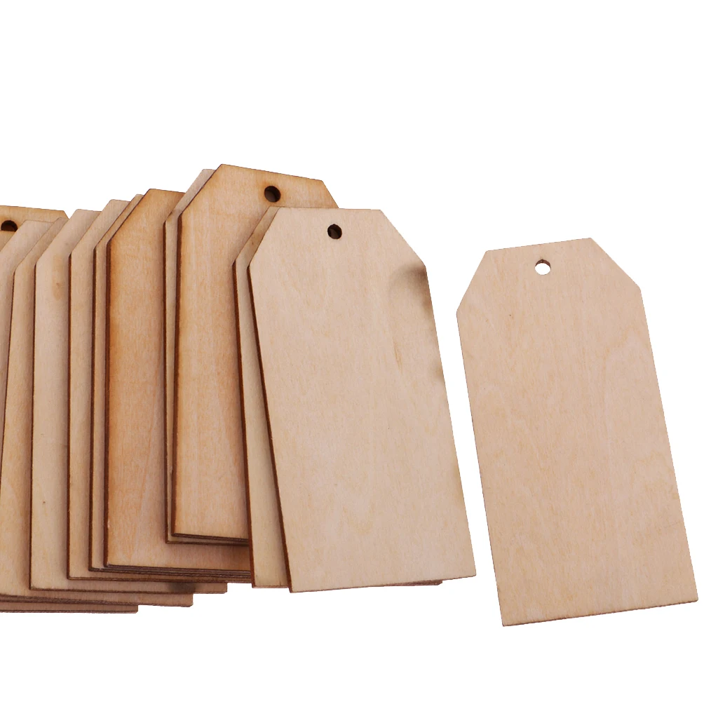 

50pcs Unfinished Blank Wood Gift Tags Wood Label For Wedding Party Favors