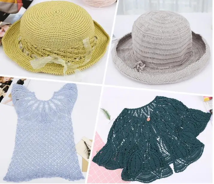 50g/Lot Italian Colorful linen Yarn Mix Color Summer crocheted thin line DIY hand-woven hook hat linen Thread