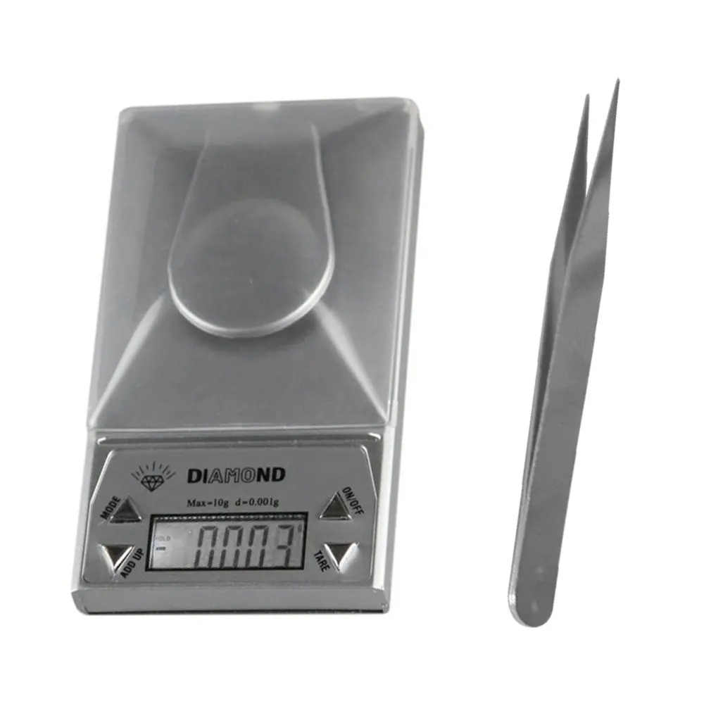 

Цифровые Мини-весы, высокоточный Карманный безмен с подсветкой, максимальный вес 10 г/50 г/0,01 г, отображение в граммах, для кухни, драгоценност...