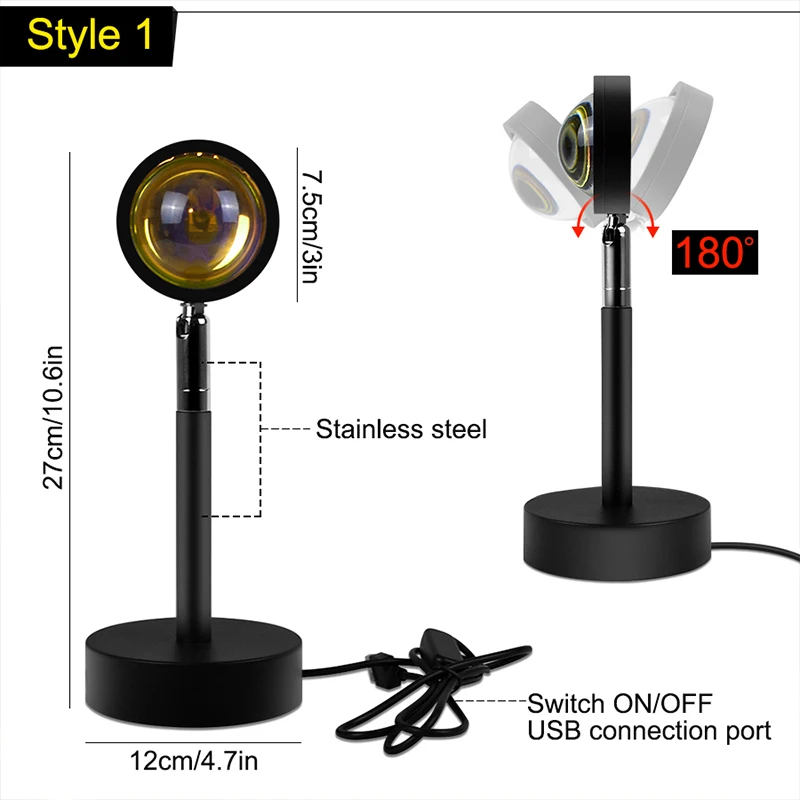 Атмосферный светодиодный проектор в итальянском стиле ночник с USB-разъемом