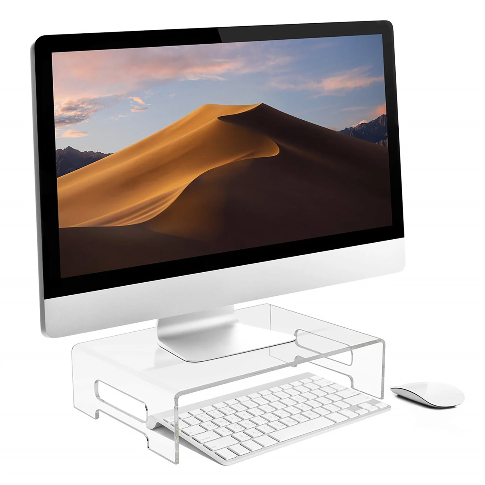 

Monitor Riser Holder Aluminum LCD LED Display Heighten Base Laptop Stand Desktop Spacing Saving Lapdesk for iMac MacBook