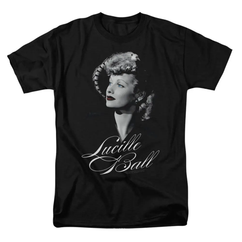 С надписью I Love Lucy мужские довольно взгляд футболка Черная RockabiliaNew Сезон весна