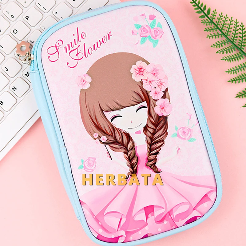 Кожаный чехол для карандашей девочек большая сумка хранения креативная паспорта