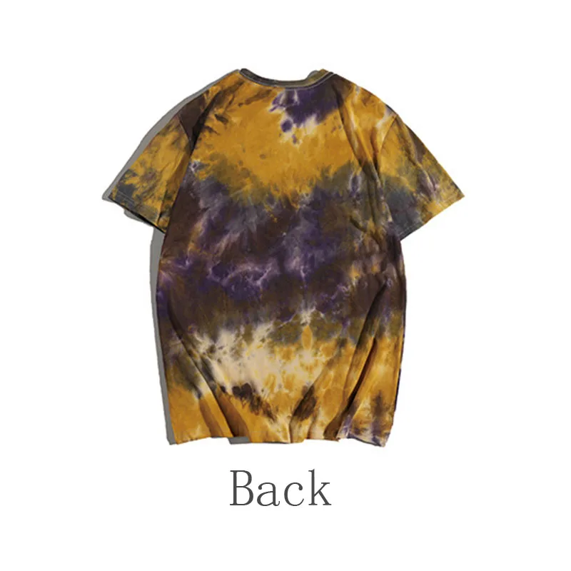 

2021 Summer Tie-Dye Men's T-Shirt 100% Cotton Letter Print O-Neck Short Sleeve T Shirt Plus Size Oversize Casual Fashion Top Tee