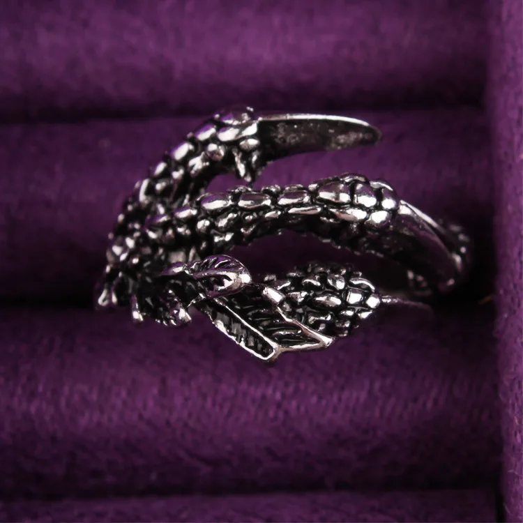 Оригинальное кольцо Лапа дракона в стиле ретро мужское Открытое виде Орлиной