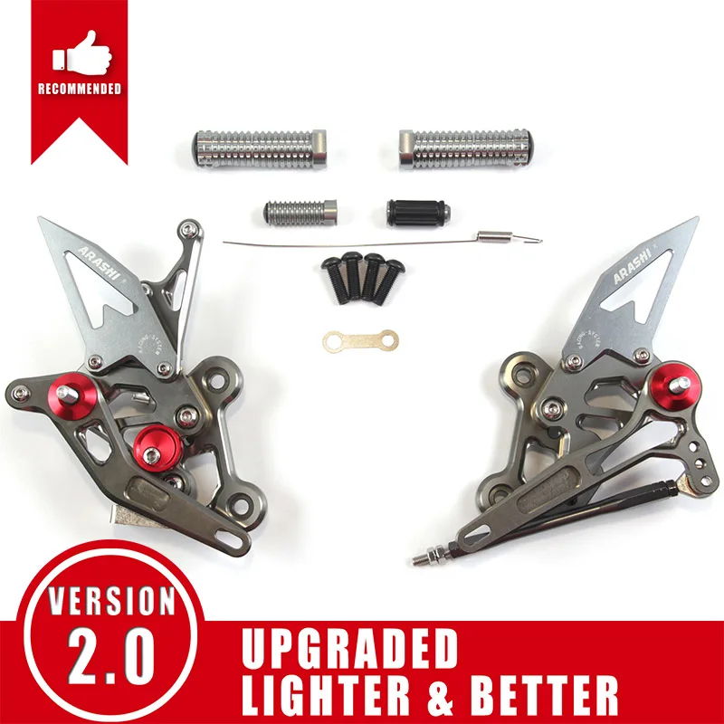 Араши GSR750 2011- ЧПУ Rider Rearset для SUZUKI GSR 750 2011 2012 2013 Регулируемые подножки - Цвет: Gray