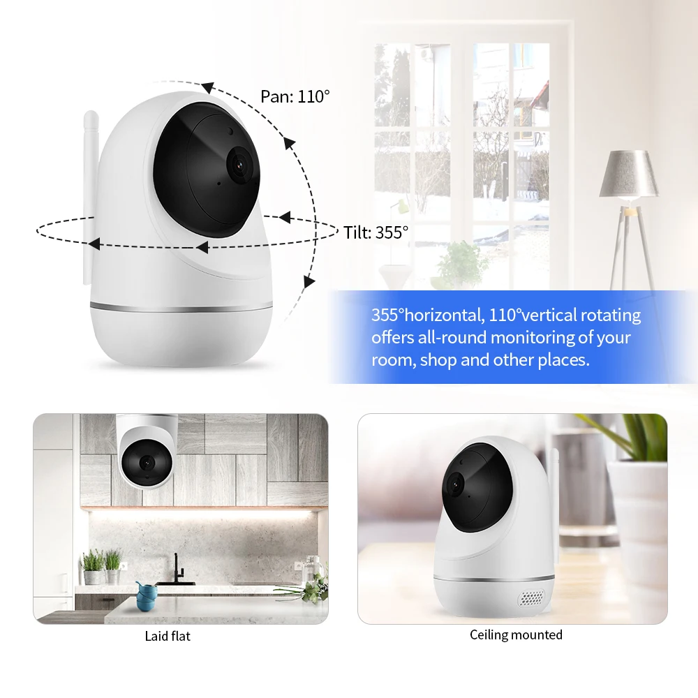 Смарт PTZ IP Камера s 1080P Wi Fi Крытый Беспроводной безопасности телефон Управление