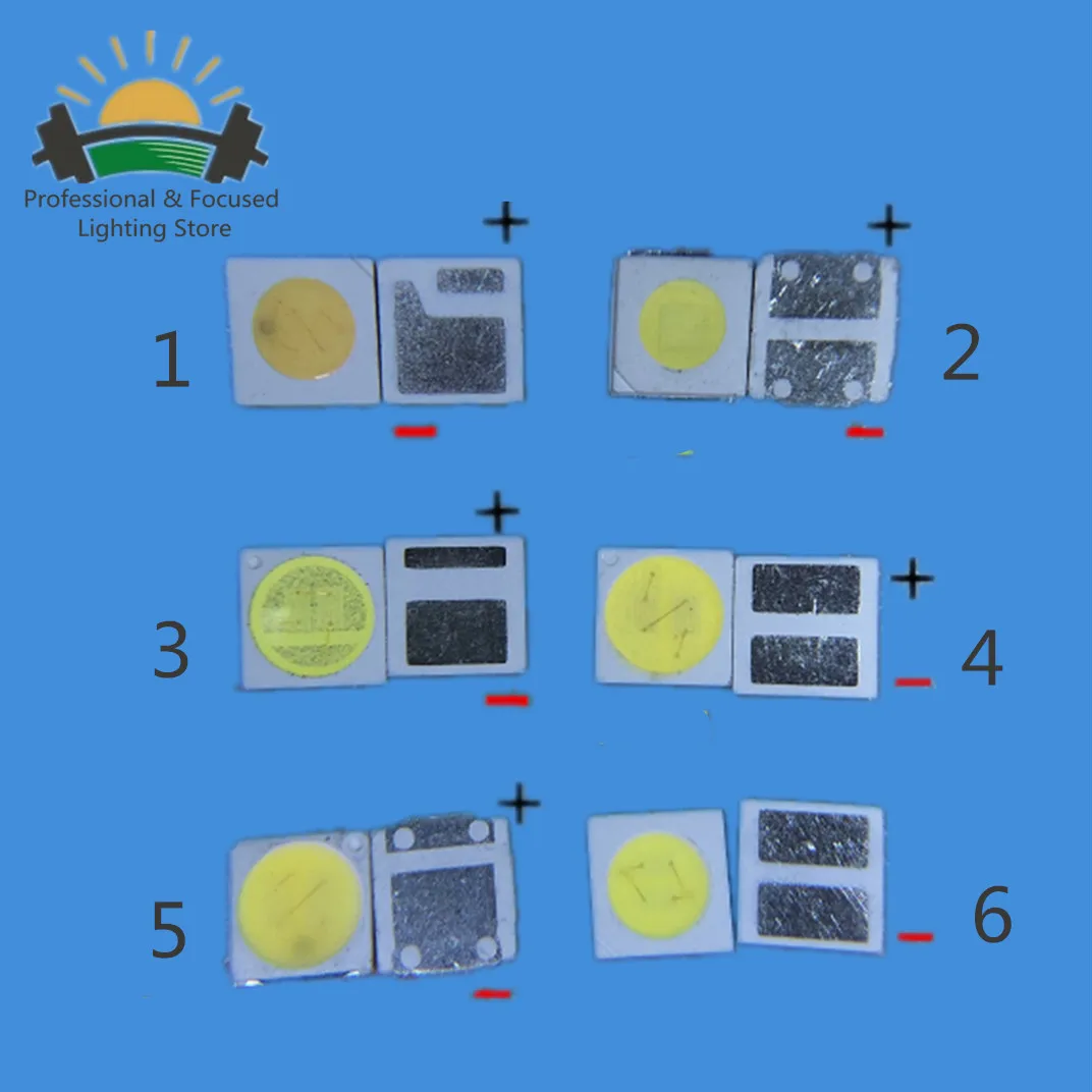 200 шт. светодиодная подсветка для телевизора 1 2 Вт 3030 3 в 6 | Освещение