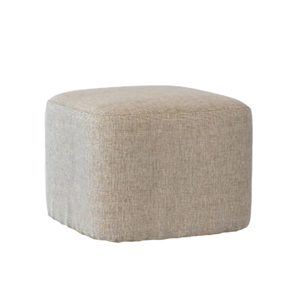 

Linen Cotton Ottoman Cover Square Stool Covers Slipcover for Footstool Decor, 8 Colors choice