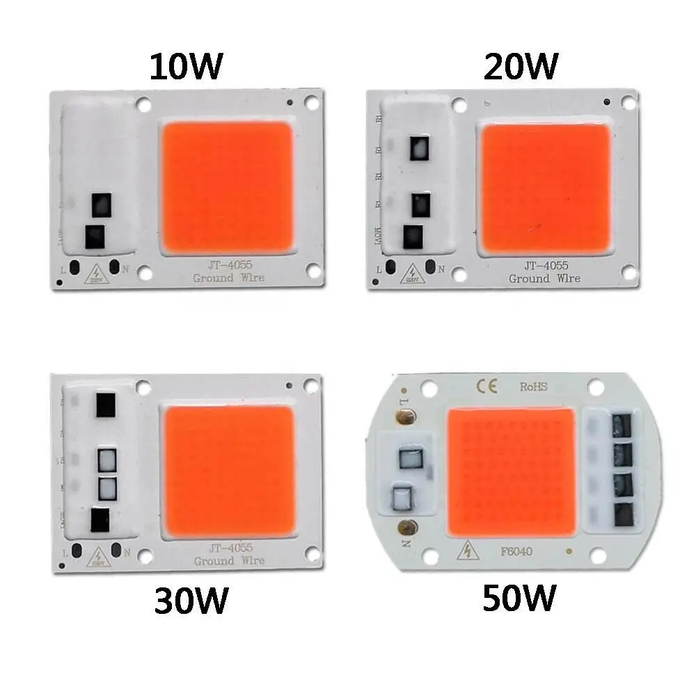 

Full Spectrum Led Grow Chip 10W 20W 30W 50W 110V 220V cob grow light chip 380nm-840nm for Indoor Plant Seedling Grow and Flower