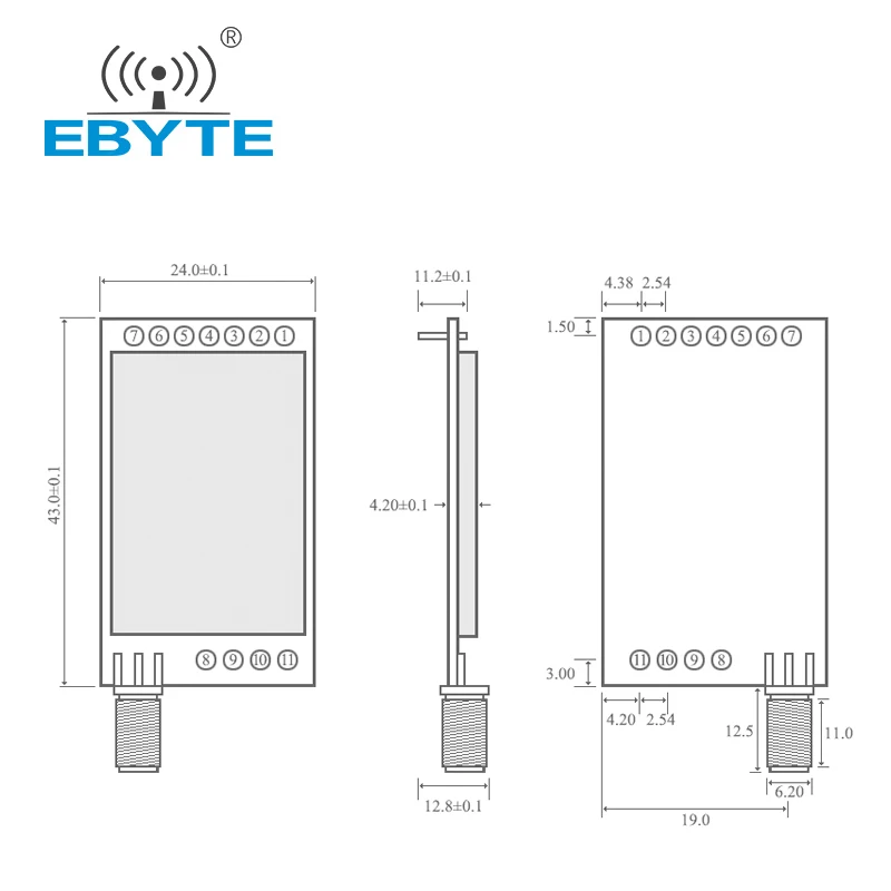 Радиочастотный модуль 433 МГц EBYTE E61-433T30D высокоскоростной IoT uhf беспроводной