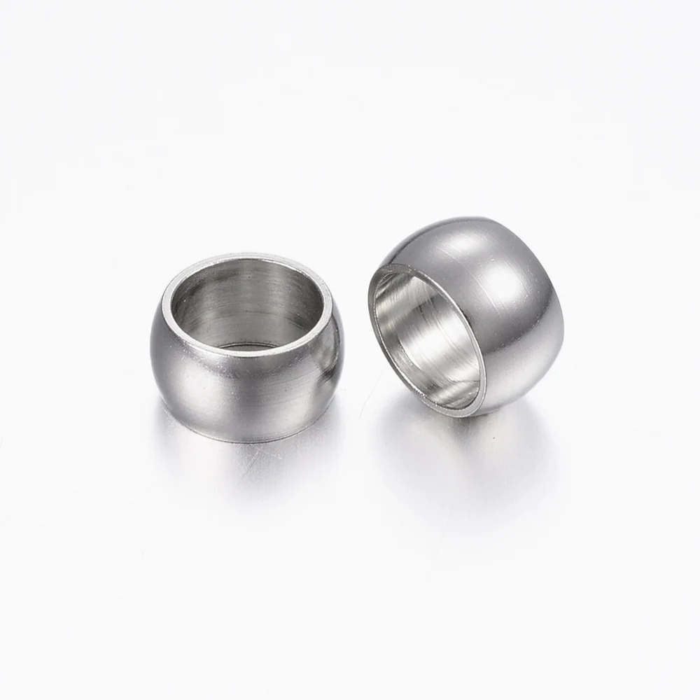 

20pcs 8mm 304 Stainless Steel Ring Spacer Beads Big Large Hole Loose Beads for DIY Jewelry Making Bracelet Accessories Findings