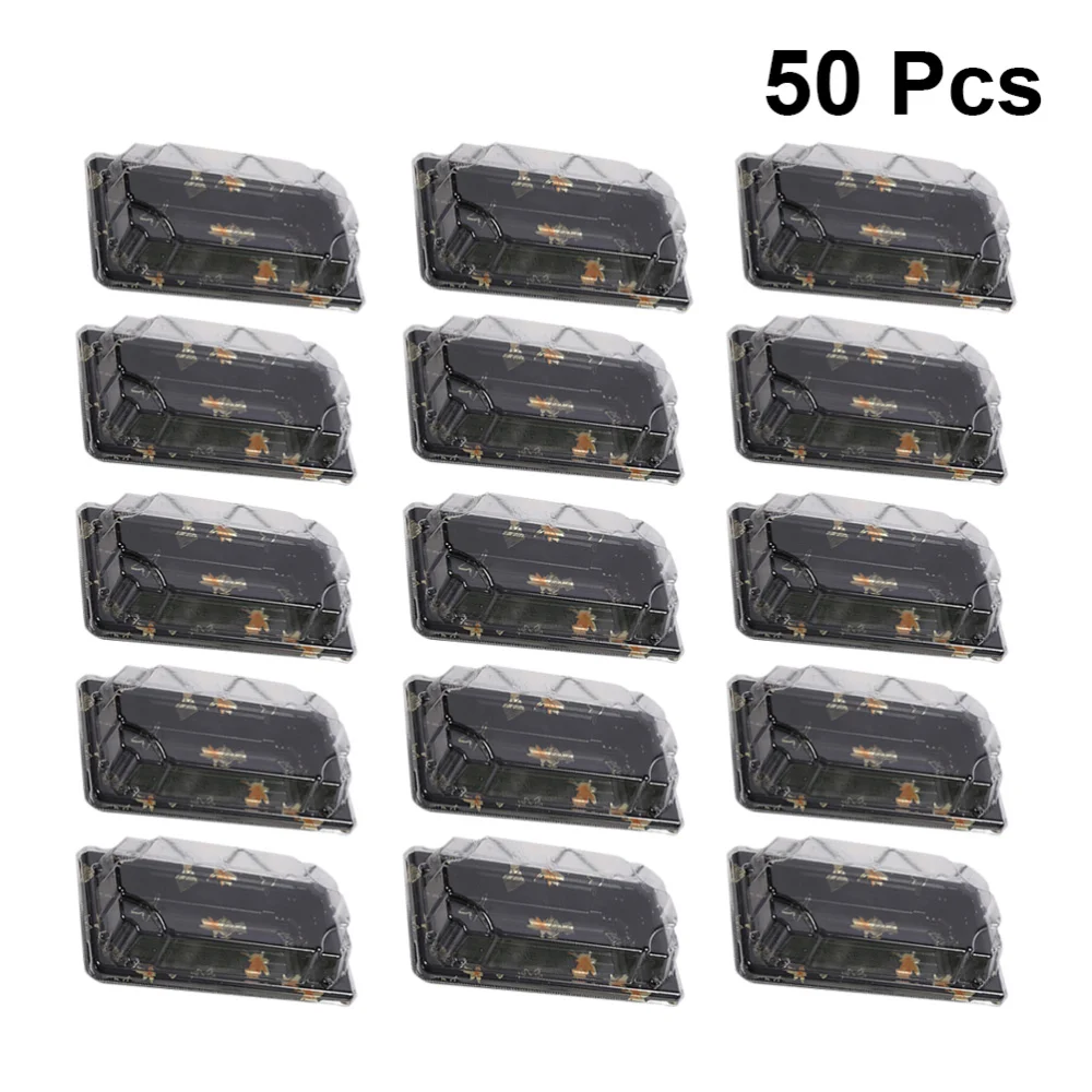 

100PCS Disposable Sushi Packing Box Fruit Cake Carry Out Container Take Out Boxes (Black)
