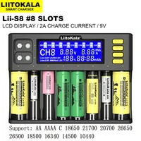 liitokala lii s8 battery charger li ion 3 7v nimh 1 2v li fepo4 3 2v imr 3 8v charger for 18650 26650 21700 26700 aa aaa