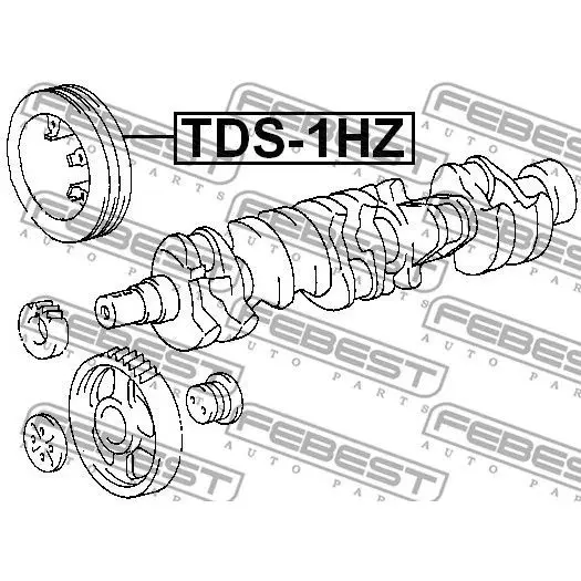 Шкив коленвала 1HZ/1HZT/1HDT (TOYOTA LAND CRUISER 80 FZJ80/HDJ81/HZJ80 1990 2001) FEBEST tds 1hz|Маховики эластичные
