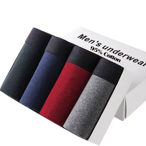 4 шт., мужские хлопковые трусы-боксеры