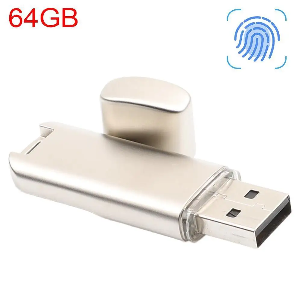 64G Шифрование отпечатков пальцев флеш-накопитель USB 3,0 U Диск высокоскоростной данных безопасности флэш-накопитель USB флэш-накопитель 64 ГБ флэш-накопитель - Цвет: 64G
