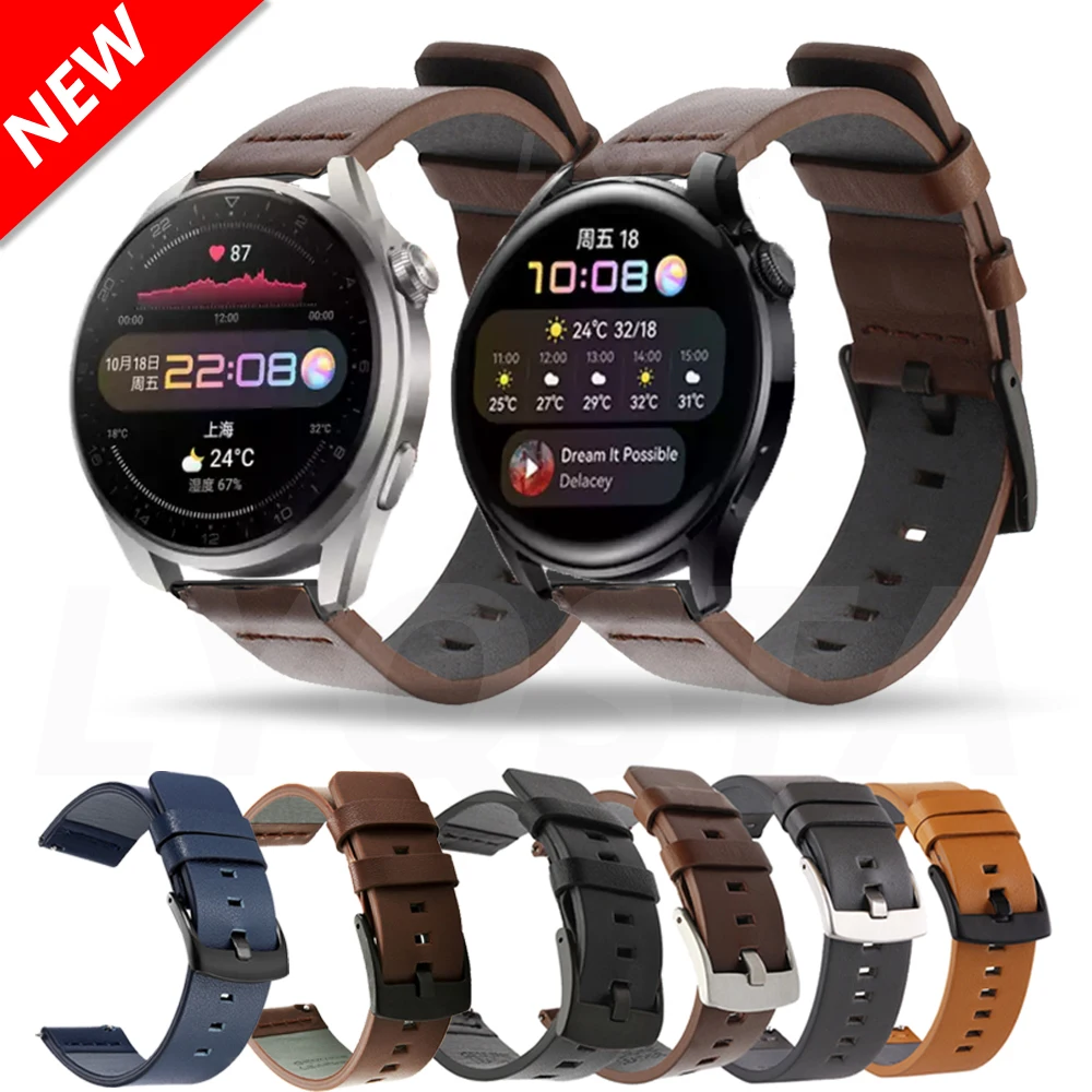 

Ремешок кожаный для Huawei Watch GT 2 Pro/GT2 46 мм, браслет для Honor GS Pro/Magic 2 46 мм, аксессуары для часов, 22 мм