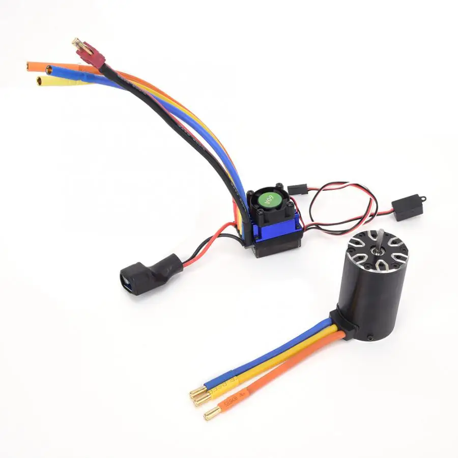 Бесщеточный двигатель 3 5 T 2600KV + 60A ESC speed Contorller Set 4 pole 12 slot RC бесщеточный для