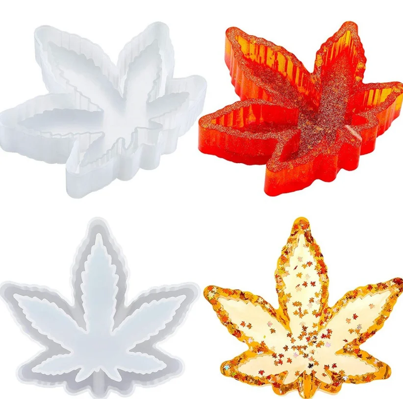 Прозрачная эпоксидная смола силиконовая форма пепельница из кленового листа