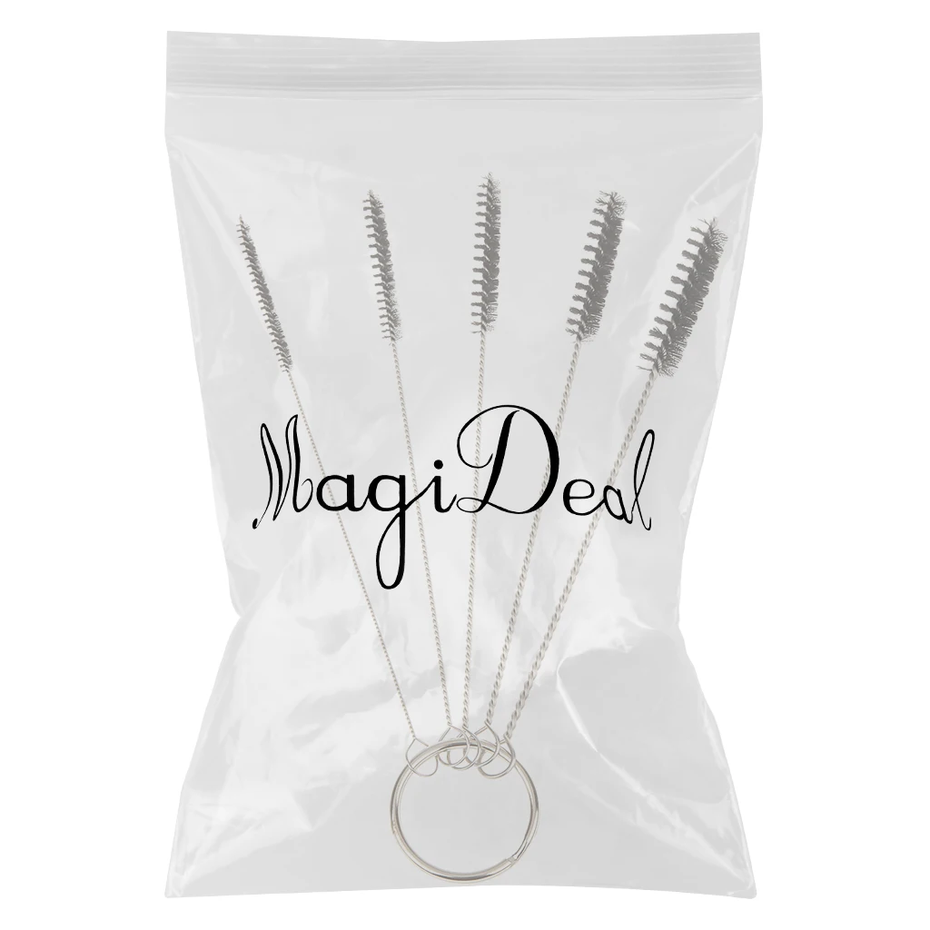 

Needle Airbrush Spray Nozzle Tattoo Stainless Steel Cleaning Brush Black 5pc