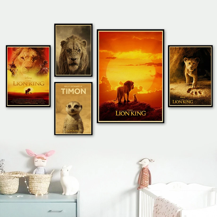 Фильм Король Лев плакат в винтажном стиле Арт холст картины настенные для