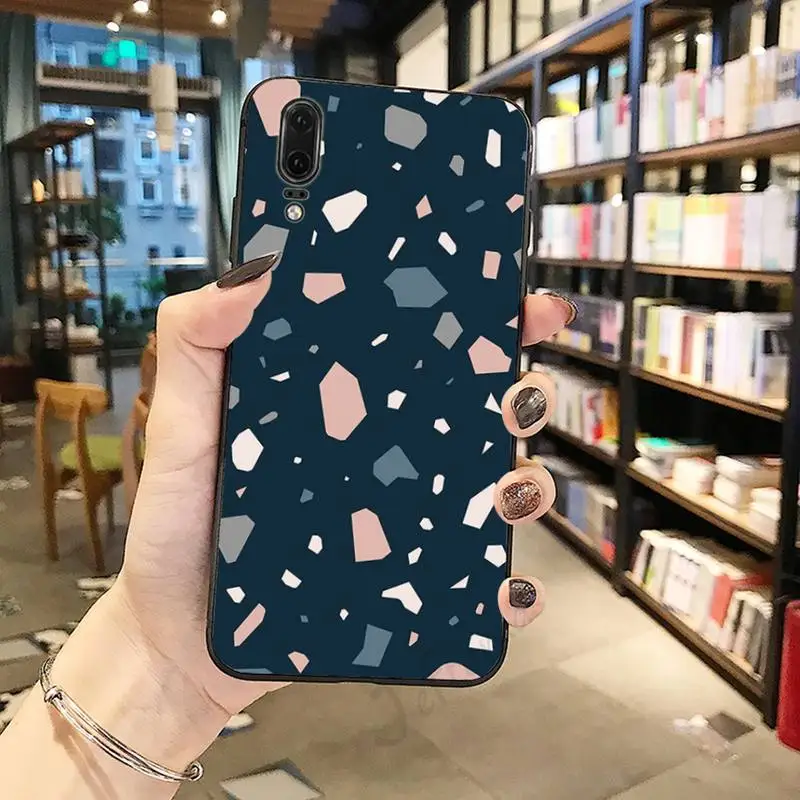 

terrazzo seamless art design pattern Phone Case For Huawei honor Mate P 10 20 30 40 Pro 10i 9 10 20 8 x Lite luxury deisgn shell