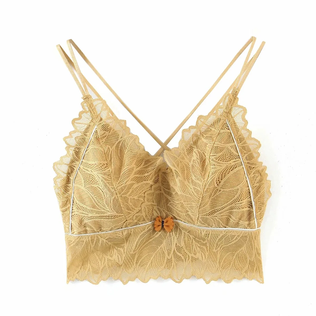 

crop tops women v-neck lace cami