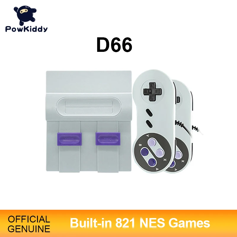 Консоль игровая POWKIDDY D66 в ретро стиле 8 бит 821 игр NES|Игровые консоли| |