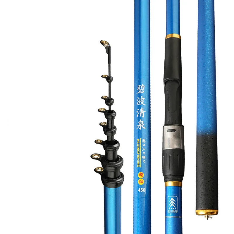 Enlarge 4# Rock Fishing Rod 3.6m 4.5m 5.4m 6.3m Telescopic Fishing Sticks Hand Pole Peche En Mer Dual-use Carbon Fiber Spinning Canne