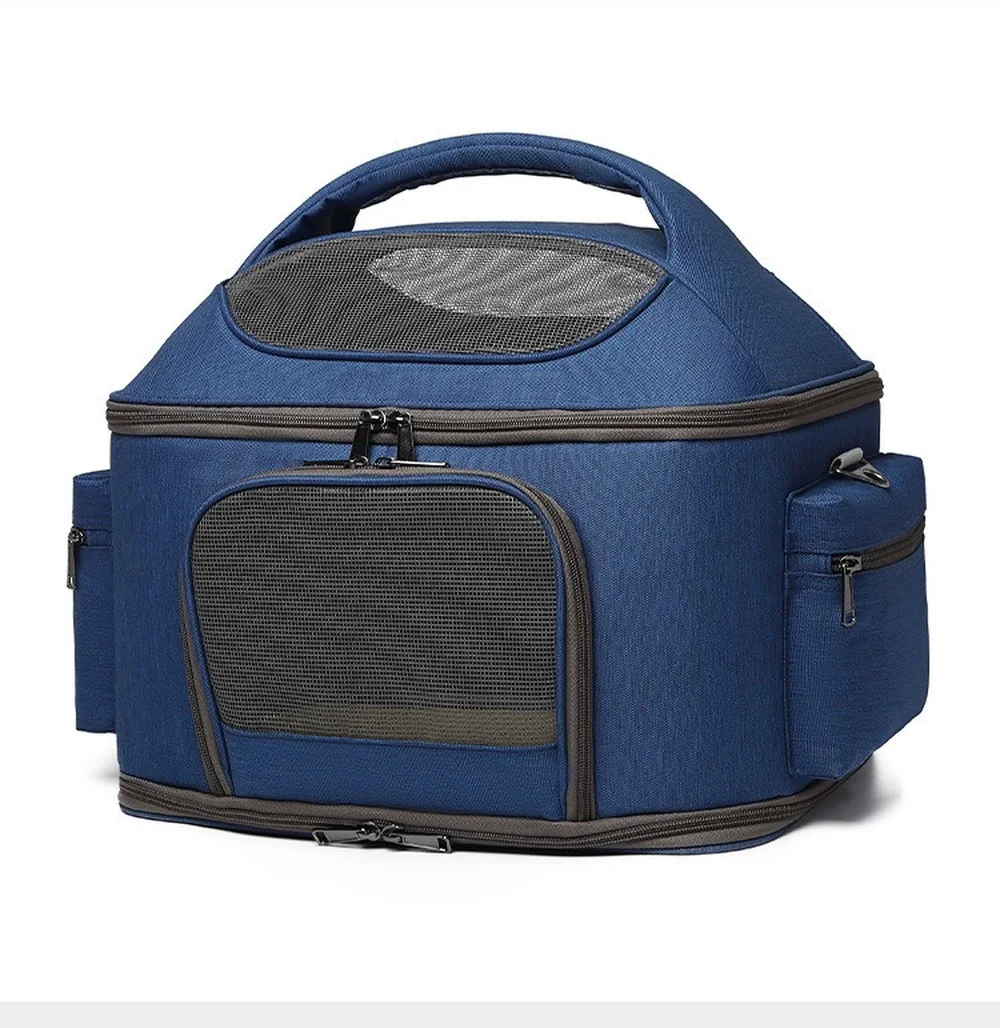 Bolso de hombro plegable para mascotas, bolsa para transportar perros y gatos, Color s&oacute;lido, 43x31x35cm, 7,5 kg-2