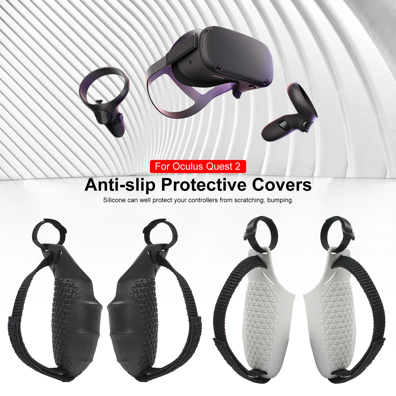 VR Accessories Protective Cover For Oculus Quest 2 Grip VR Controller Case With Knuckle Strap Handle Grip For Oculus Quest 2 enlarge