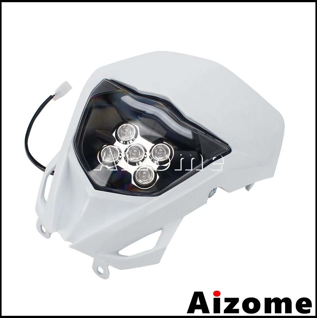 Фара светодиодная WR для мотоцикла белая синяя двойная Honda Suzuki Kawasaki Yamaha 250 450 CRF 125 85